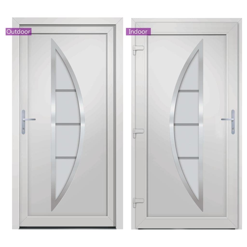 Generico Porta Ingresso Bianca 108x200 cm in PVC,Articoli di ferramenta,Materiali da Costruzione,Porte,Porte di casa-3187865