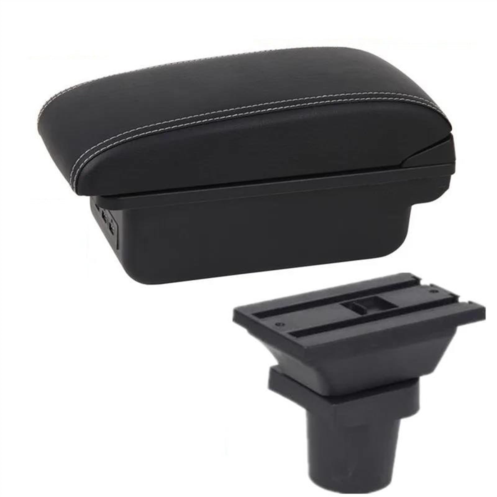 NMJLQW Storage Rack Armrest Box With Multifunctional Support PU Cushion Car Interior Modification Accessories For RAV4(B white line3USB)
