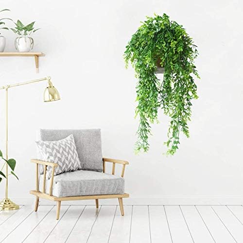 KingYH 2 Pack Artificial Hanging Vines Plants Plastic Fake Trailing Weeping Ivy Vine Greenery Drooping Plant for Wall Indoor Outside Garden Wedding Hanging Pot Basket Decoration