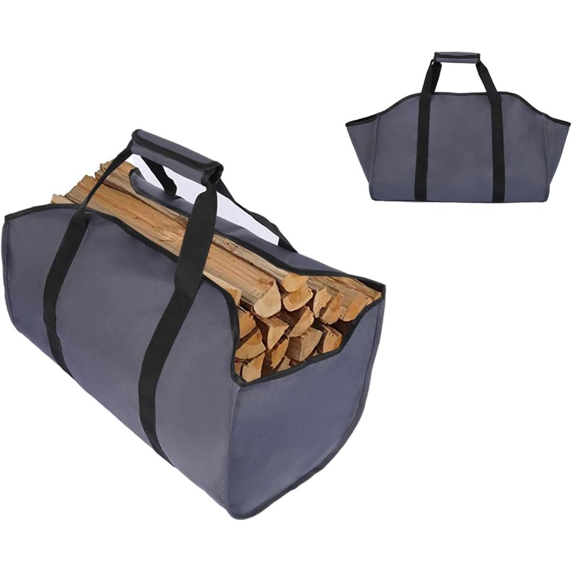 YELAIYEHAO Premium Firewood Log Carrier & Tote Bag - Extra Large Durable - Best for Fireplaces - Wood Stoves - Firewood - Logs - Camping - Beaches - Landscaping (Grey) - Image 2