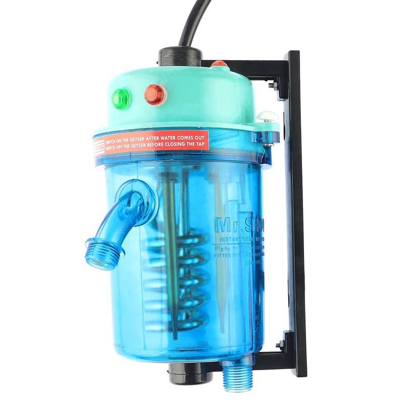 Mr.SHOT Vikram Pro - Walker | Indias 1st Polycarbonate Body Exclusively for Bathing | Built With Threaded inlet & Outlet | Heavy Duty Heating Element | 5" Dual Automatic Thermostat |BGreen-image-40