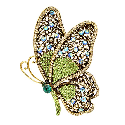 Broche papillon strass femmes grand modèle vintage pour vestes et robes