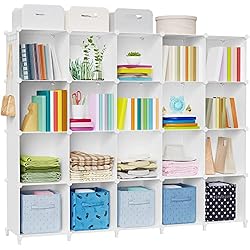 Estanterias Carrefour HOMIDEC Armario Modular Estantería plástico, 20 Cubos Organizador de Almacenamiento Zapatero, Estantes de Almacenamiento para la Ropa, Juguetes, Zapatillas, Libros, Blanco