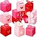 Crtiin 120 Pieces Valentine Cookie Boxes Valentine Treat Boxes with Window Heart Cupcake Boxes Valentines 3 Inch Valentines Candy Goody Container for Valentines Wedding Birthday Party Favors (Classic)