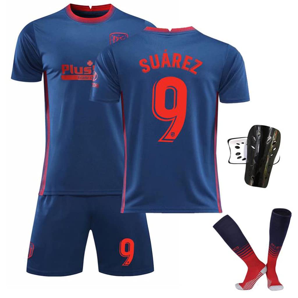 Amazon Co Jp サッカーユニフォーム 大人用 子供用 Suarez 背番号9 スアレス 21アトレティコ マドリード アウェイゲーム サッカージャージ 青上下セット半袖tシャツ保護ギア 半ズボン サッカーウェア レプリカマッチ トレーニングチームスポーツウェア 通気性 ユニ