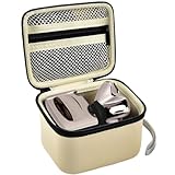 Case for Skull Shaver Electric Pitbull Pro Razor, Hard Travel Rotary Men Head Shavers Beard Trimmer Storage Carrying Box with Zipper Mesh Pocket for Men's Gold Pro Mustache Grooming Kit, Beige-Only