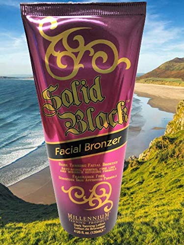 Millennium-Tanning-Solid-Black-FACIAL-BRONZER-Anti-Aging-Firming-Dark-Tanning-Lotion-4-oz Millennium Tanning Solid Black Facial Bronzer, Skin-Firming Tanning Lotion for Face, 4 ounces