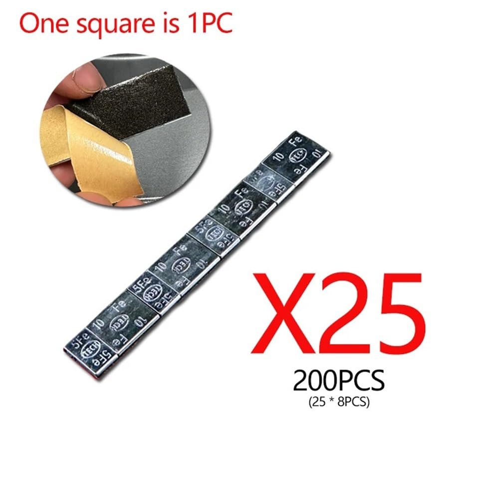 Samoprzylepne ciężarki do kół 80/200 szt. 5g/10g pasujące do felg aluminiowych samochodów/motocykli | Samoprzylepne klocki wyważające do opon 5g 10g – wstępnie przycięte do wyważania felg aluminiowych(200Pcs)