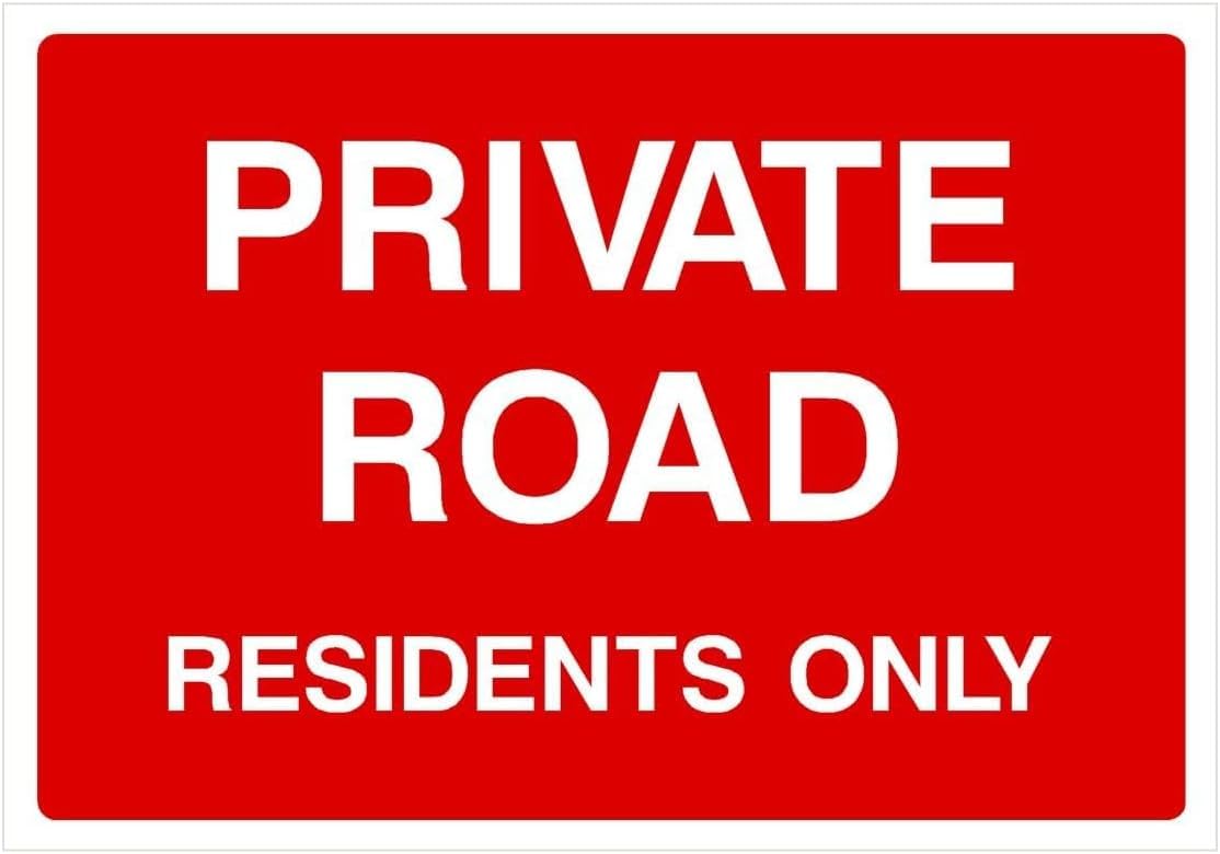 Private Road Residents Only (Parking & Permits Required) Rust Free Aluminum Tin Sign - Warning Decor with Pre-Drilled Holes for Indoor-Outdoor Residential Road, Neighborhood Drive - 8x12 Inch​