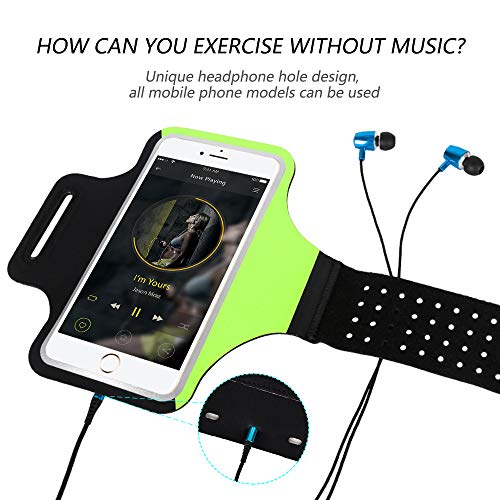 Haissky Sweat Resistant Armband, Cell Phone Armband Case Fit Iphone 12/11/Xs Max/X/8 Plus/7 Plus, Galaxy S8/S8 Plus Phones Up To 6.7‘’ With Safety Reflective Strips, Idear For Running Sports Biking #TOP4