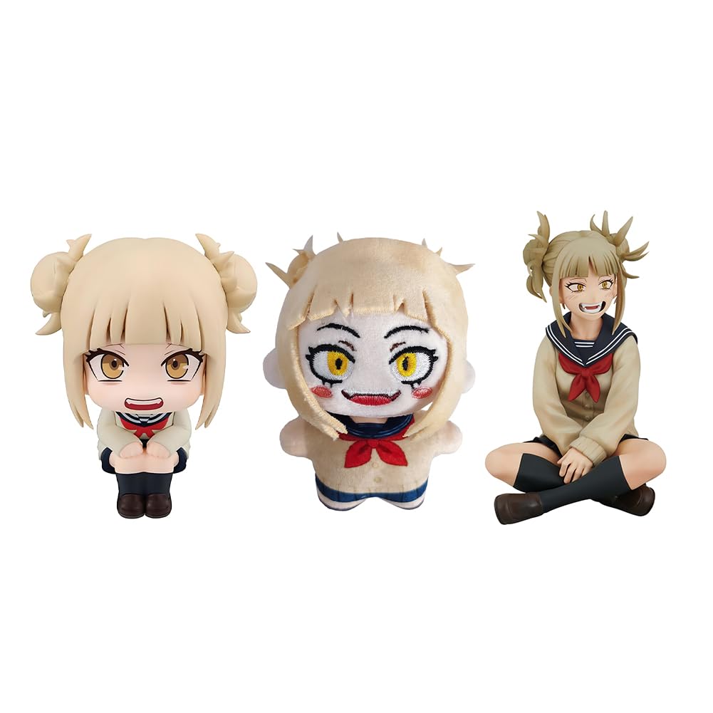 Xinchangda 3PCS MHA Toga Himiko Figure Anime Toga Himiko Plush Figure MHA Anime Figurine and Plush Keychain Combination Set Collectibles Decorations Gifts for Fans