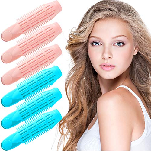 6 Pieces Volumizing Hair Root Clip Hair Root Curler Roller Wave Fluffy Hair Clip Hair Root Curler Fluffy Hair Styling Clip Tool (Pink and Light Green)