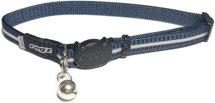 tractive Rogz AlleyCat Safety Collar. Breakaway & weight-adjustable for maximum peace of mind. (Dark Blue)