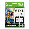61XL Cartucho de tinta remanufacturado negro para HP 61 Ink 61 XL negro (2 negro) para impresoras Envy 4500 5530 4502 4501 5535 OfficeJet 4630 4635 DeskJet 2540 1000 1010 1510