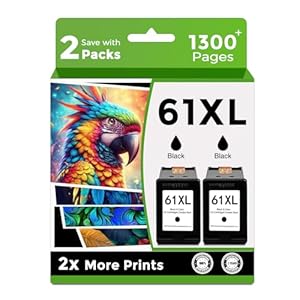 61XL Cartucho de tinta remanufacturado negro para HP 61 Ink 61 XL negro (2 negro) para impresoras Envy 4500 5530 4502 4501 5535 OfficeJet 4630 4635 DeskJet 2540 1000 1010 1510