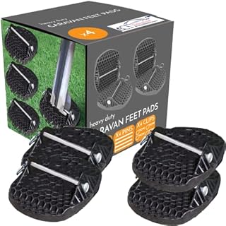 Xtremeauto Caravan Feet Jack Pads - Heavy Duty Caravan Feet Pads, Prevent Sinking Into Soft Ground, Caravan Feet Pads Heavy Duty, Steady Stabiliser Pads For Caravan Legs X4 Caravan Jack Pads With Pins