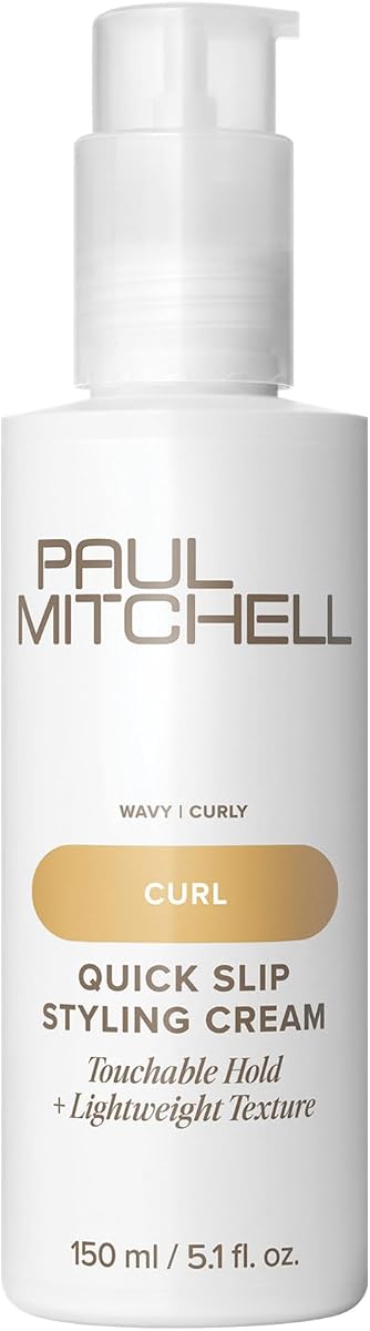 Paul Mitchell Quick Slip Styling Cream, peinado más rápido + fijación al tacto, para cabello rizado + cabello ondulado