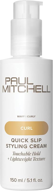 Paul Mitchell Quick Slip Styling Cream, peinado más rápido + fijación al tacto, para cabello rizado + cabello ondulado