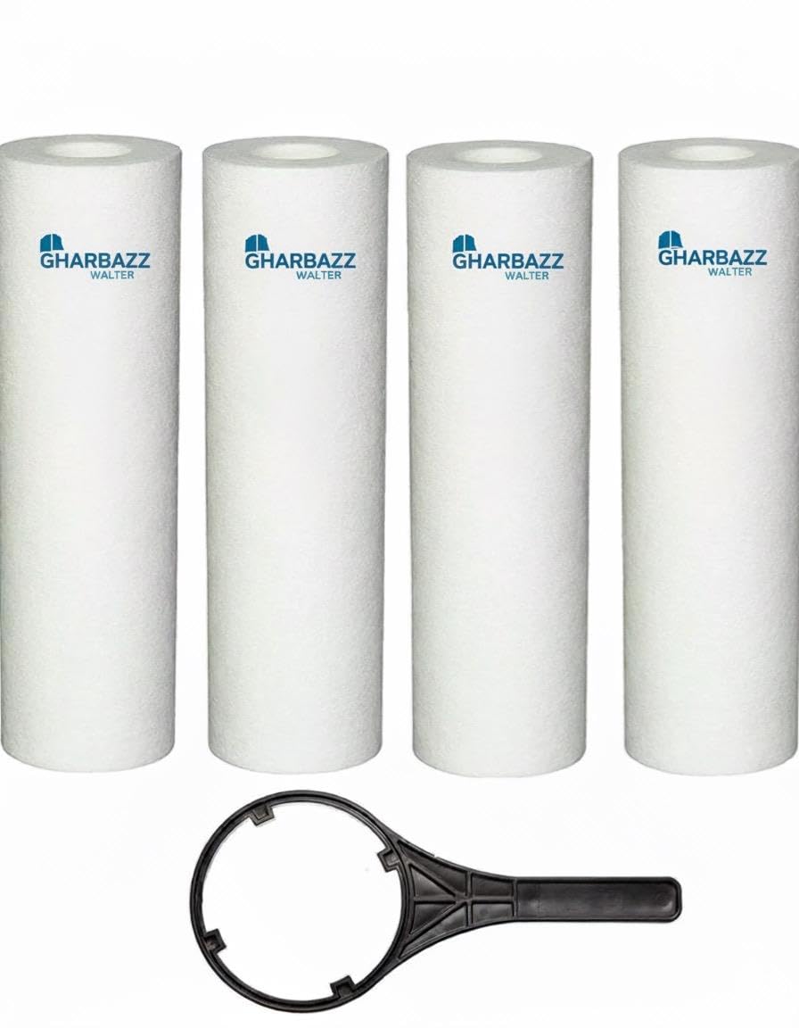VKLUXE High Density Spun Pre-Filter Water Purifier - Cartridge Compatible for 10 Inch Pre-Filter Housing of All Water Purifier | Pack of 4 Spun + 1 Fitting Wrench (Pack of 4 Spun+1 Wrench)-picture-29