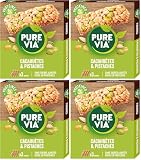 Pure Via Barres de Céréales Cacahuètes & Pistaches – Riches en Fibres et Protéines - Sans Gluten et sans sucre Ajouté | 3 X 35g (Lot de 4)