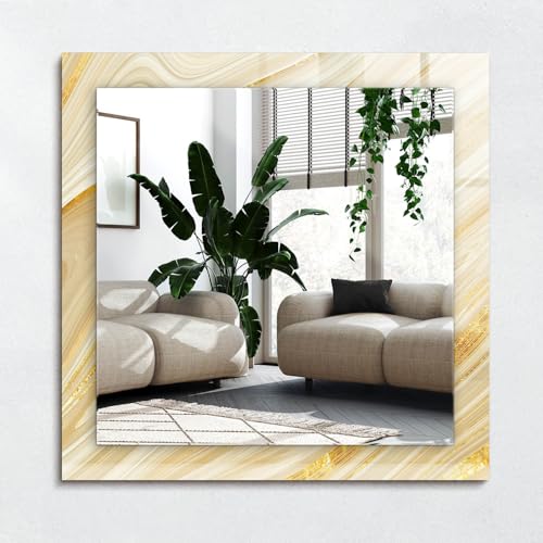 Miroir de salle de bain 60x60 cm avec impression abstraite moderne