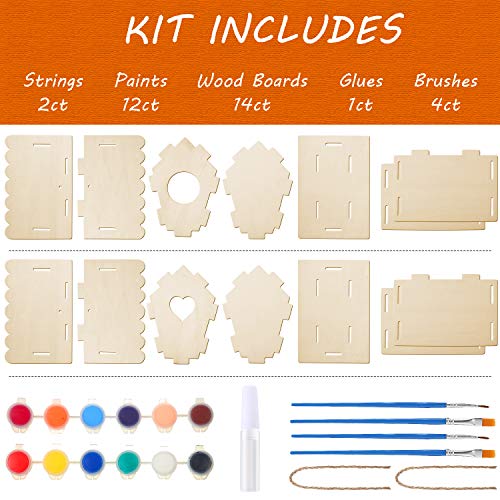 BBTO 2 Set Kit Casette Uccelli Fai-da-Te in Legno