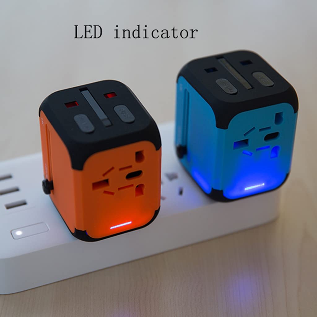 Przenośne podróże Międzynarodowy Gniazdo Konwersji do ładowania, Międzynarodowy Adapter do podróży, Adapter podróży z 2 Usb. Ładowarka (Color : A)
