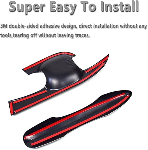 Miniatura 2 de CEBAT 8 piezas de ABS de fibra de carbono automotriz cubierta de cuenco de manija de puerta exterior protector de puerta exterior decoración marco