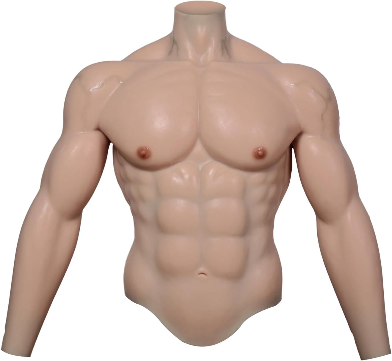Thinskin Silicone Muscle Suit With Arms, Fake Male Chest Fake Abs for Adult Cosplay Costumes for Halloween Carnival