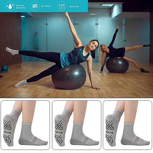 Non Slip Pilates Socks with Grips for Yoga, Barre, Grippy, Hospital, Ballet for Women with Arch Support.4
