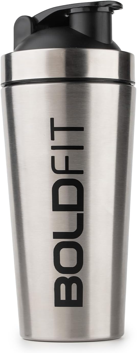Stainless Steel Gym Shaker Bottle Shaker Bottles for Protein Shake 100% Leakproof Guarantee Protein Shaker Sipper Bottle Pre Workout Steel Shaker With Measurement 700 ml