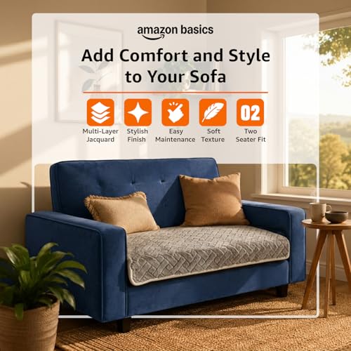 Image of Amazon Basics - Jacquard Quilted Make Your Own Sofa Cover |70 x 120 cm|Microfiber Sofa Slipcover | 350 GSM (2 Seater)