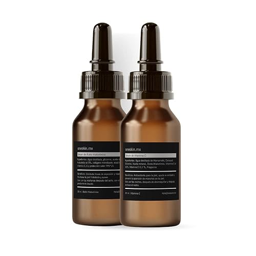 Kit Ácido Hialurónico y Vitamina C para Hombre  1.0 fl oz cada Sérum Regeneradora, Hidratante, Antimanchas y Antiarrugas  Rutina de cuidado de la