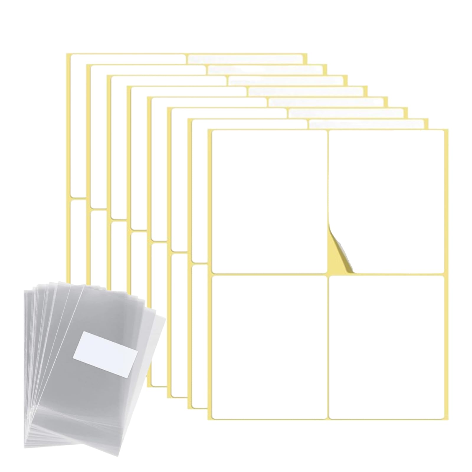 160 Pcs White Sticky Labels, 100 X 76 Mm Large White Labels Stickers, Self Adhesive Address Label, for Printing, Office, Kitchen, Supermarket