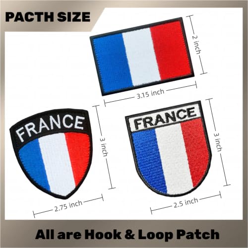 France Flag Patch Set 3 Pack,Embroidered French USA Pride Morale Emblems by ITOMUFD - Used condition - Image 8