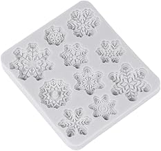 OSALADI Molde de Natal para assar formas de floco de neve, molde de bolo de Natal, molde de sorvete, molde de mousse de Natal, feito à mão, sobremesa, cor aleatória