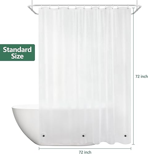 Miniatura 8 de Forro de cortina de ducha EVA 3D de seda esmerilada con 3 imanes extragrandes, forro de cortina de ducha impermeable sin BPA, sin olor, 72 x 72