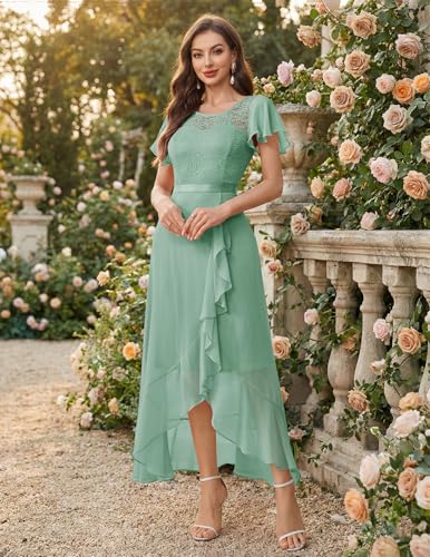 Image of BeryLove Formal Dresses for Women 2026 Wedding Guest with Slit Cocktail Elegant Lace Long Prom Dress
