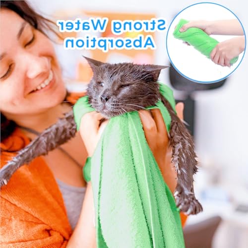CZAYEFNH Set von 4 Hundebadetüchern Extra Saugfähige Mikrofaser-Pfotenhände für Hunde & Katzen Weiche, Schnelltrocknende & Wiederverwendbare Handtücher