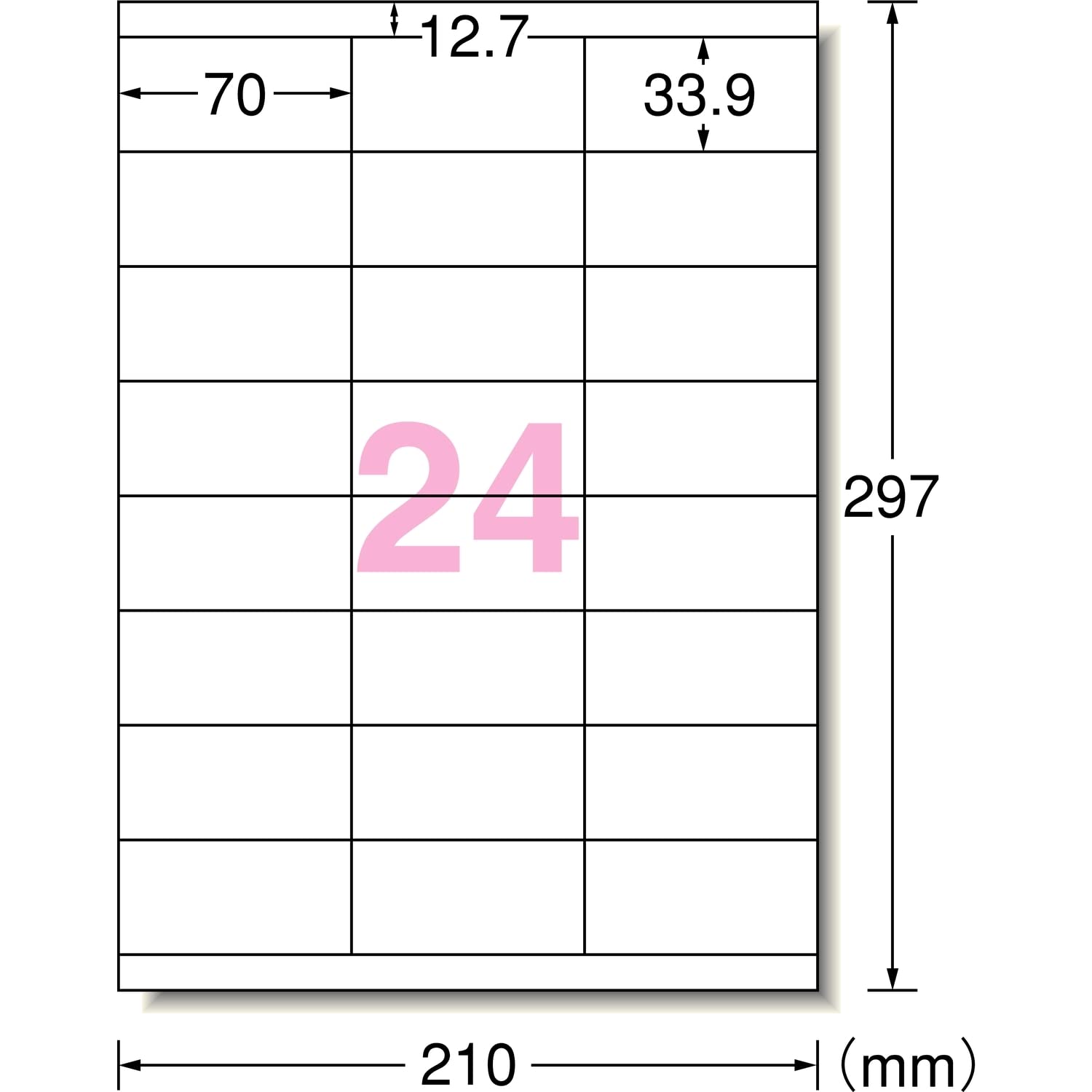 A-One Etichette adesive 76324, tipo di alta qualità, 24 etichette, 100 fogli