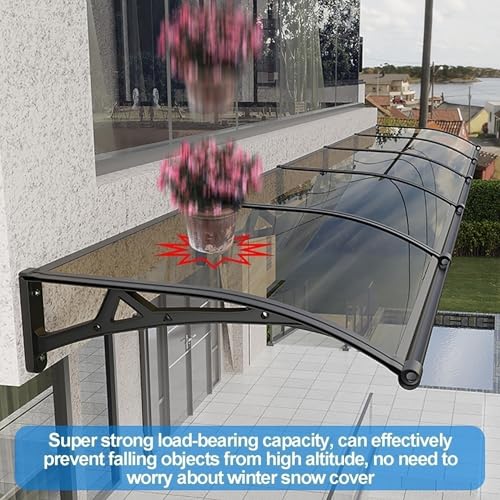 Auvent de porte en polycarbonate haut de gamme et aluminium durable