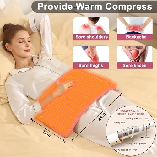 Image of Heating Pad Electric Heat Pad, Hot Heated Pad,Multiple Temp and Timer Settings,Suitable for Shoulders, Neck, arms, Abdomen, Back, Legs, etc