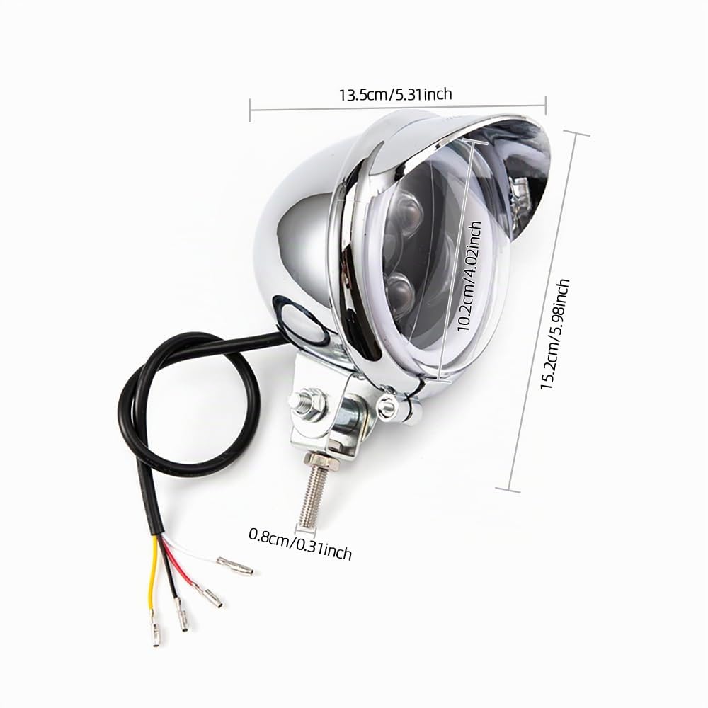 Motorrad Nebelscheinwerfer 2 Stück 4'' 12V LED Weiß DRL Zusatzlampe Scheinwerfer für Cruiser Chopper Cafe Racer ATV SUV