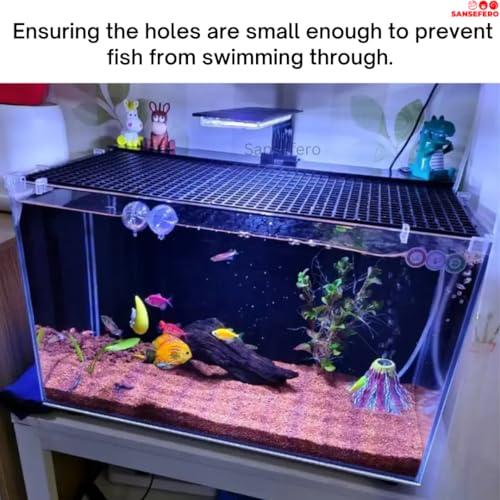 Image of Premier Plants 6MM Acrylic Aquarium Fish Tank Lid Cover Support Clip Clamp for Rimless Aquarium And Glass Top, Plastic Fish Tank Cover, Aquarium Hoods 6 Pieces (Black 2 Pcs Grid Divider & 6 Pieces 6 MM Holder)