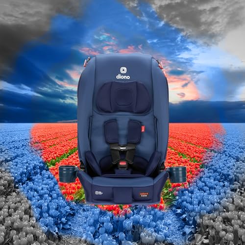 Image of Diono Radian 3R, All-in-One Convertible Car Seat, Rear and Forward Facing, 10 Years 1 Car Seat, Slim Fit 3 Across, Blue Surge