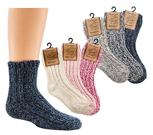 Preisvergleich Produktbild Kinder Norwegersöckchen mit Wolle (19-22 3er-Pack, Jungen)