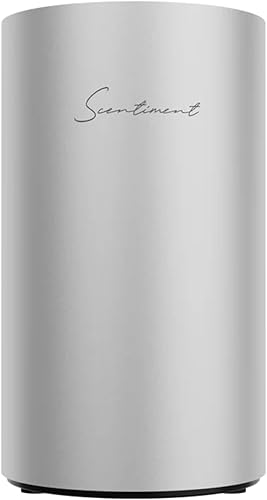 Scentiment - Mini difusor de aroma | Difusión de aire frío | Tecnología sin agua y sin calor | Cubre hasta 500 pies cuadrados, color plateado