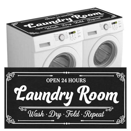 Teenyyou 54'' x 27.5'' Washer and Dryer Mats for the Top Load Protective Dust Cover for Front Load Washer Non Slip Quick-dry Washing Machine Countertop Protector Mat for Laundry Room (Simple Style)