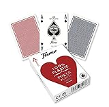 Fournier- Nº 2500 Plástico Baraja de Cartas de Poker Profesional cálidad Casino, Color rojo/azul (1028934)