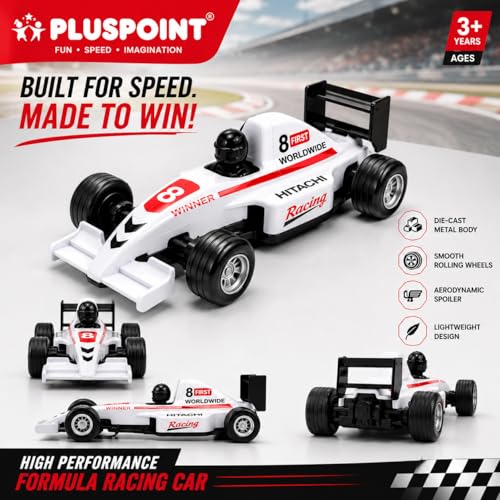 Image of PLUSPOINT F1 Racing Diecast Metal Mini Cars for Kids Formula 1 High-Speed Racing Car Model Pullback Vehicles Collectible Car Toys for Boys Age 3 Years & Up